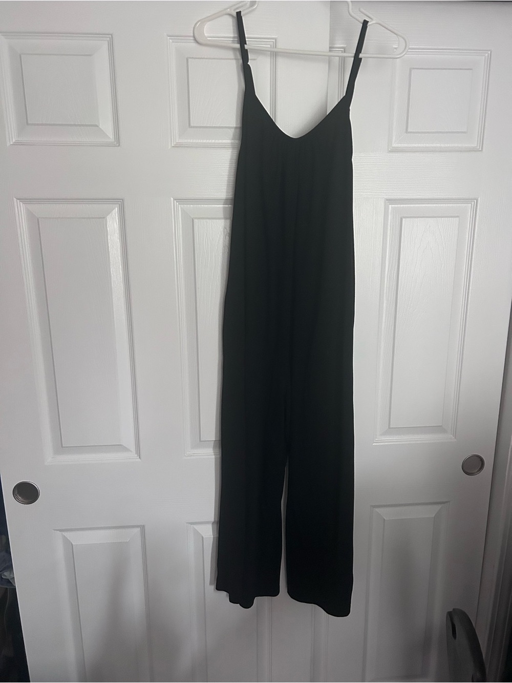 Black Wide-Leg Spaghetti Strap Jumpsuit